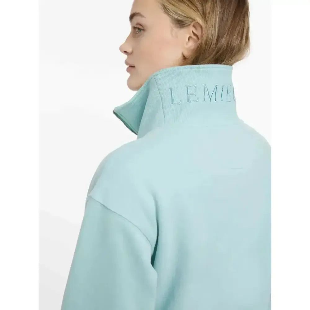 Lemieux Keira Quarter Neck Sweat Aqua-Jumpers-Lemieux-Aqua-UK 6-Horsey Shopping
