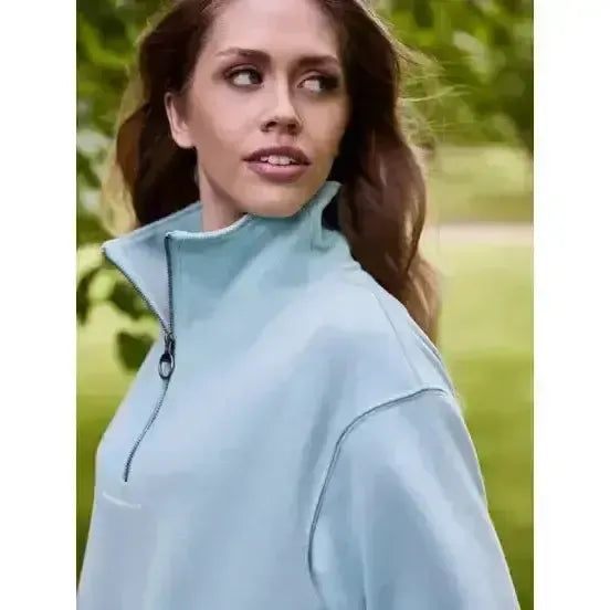Lemieux Keira Quarter Neck Sweat Aqua-Jumpers-Lemieux-Aqua-UK 6-Horsey Shopping