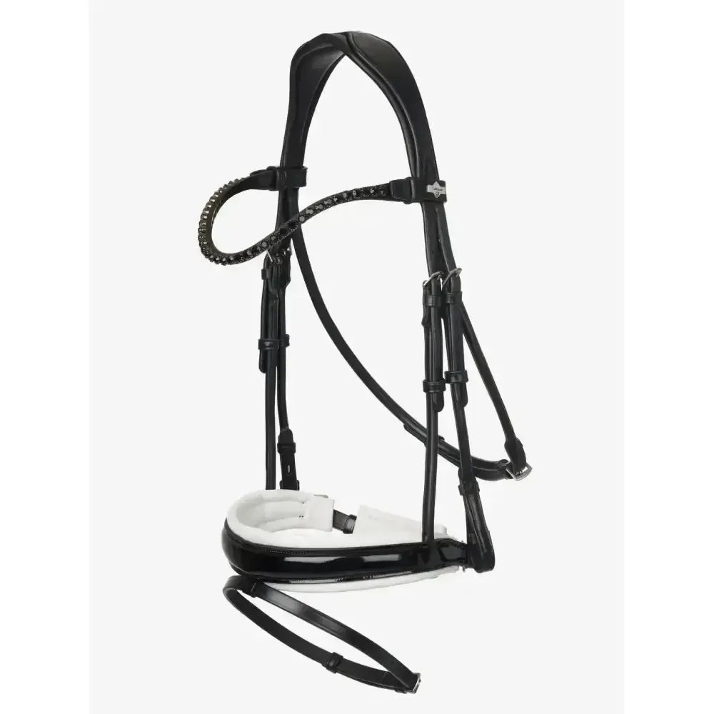 Lemieux Kudos Double Bridle Black/White-Bridles-Lemieux-Pony-Black/White-Horsey Shopping