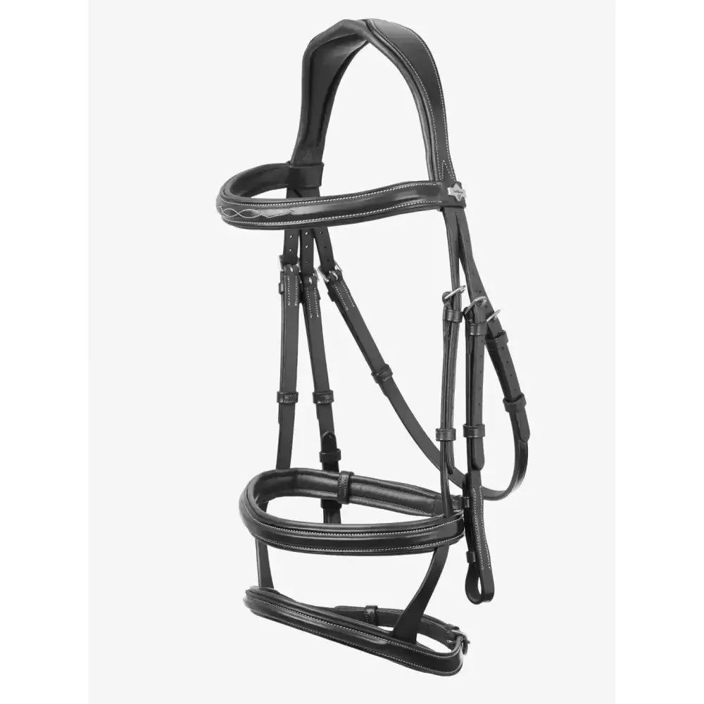 Lemieux Kudos Double Noseband Bridle Black/Silver-Bridles-Lemieux-Cob-Black/Silver-Horsey Shopping