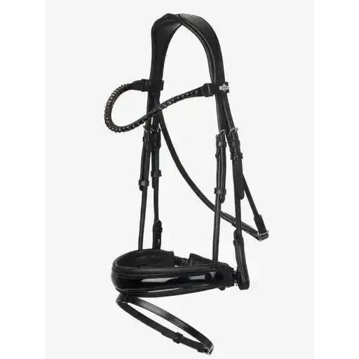 Lemieux Kudos Patent Dressage Bridle Black-Flash Bridles-Lemieux-Pony-Black-Horsey Shopping