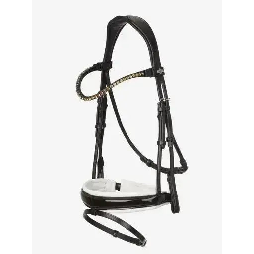 Lemieux Kudos Patent Dressage Bridle Brown/White-Bridles-Lemieux-Pony-Brown/White-Horsey Shopping