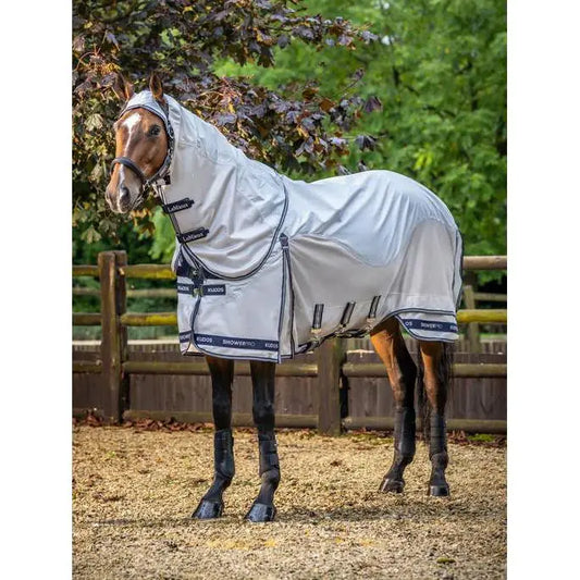 Lemieux Kudos Shower Pro Waterproof Fly Rug Grey-Waterproof Fly Rugs-Lemieux-5'6"-Grey-Horsey Shopping