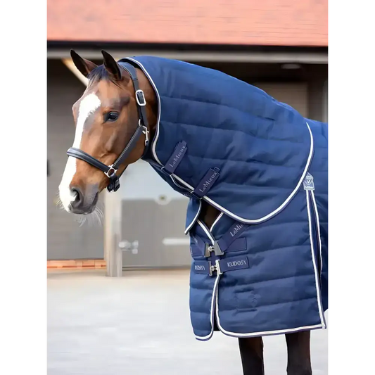 Lemieux Kudos Stable Neck Cover 200g Navy-Stable Rugs Neck Covers-Lemieux-Small-Navy-Horsey Shopping