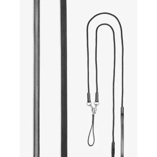 Lemieux Leather Draw Reins Black-Draw Reins-Lemieux-Black-One Size-Horsey Shopping