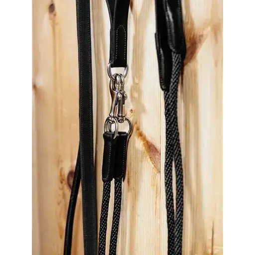 Lemieux Leather Draw Reins Black-Draw Reins-Lemieux-Black-One Size-Horsey Shopping