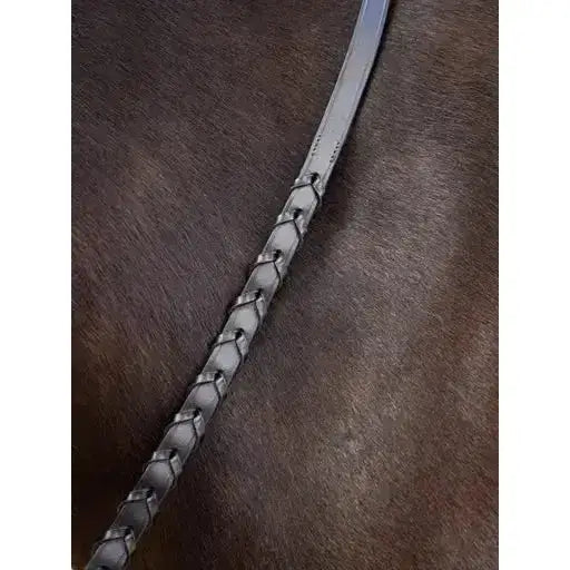 Lemieux Leather Laced Reins Brown/ Silver-Laced Reins-Lemieux-Pony-Brown/Silver-Horsey Shopping