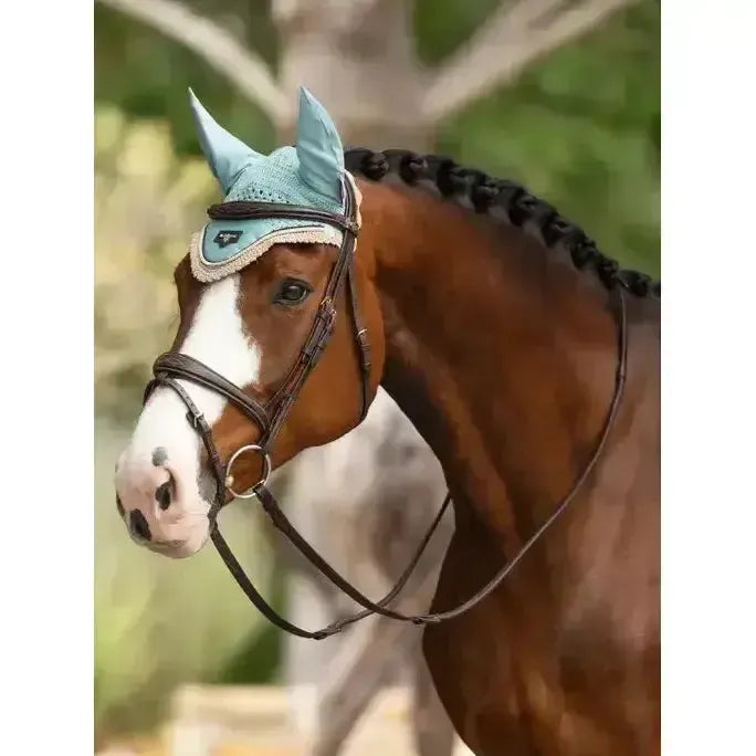 Lemieux Loire Fly Hood Aqua-Horse Ear Bonnets-Lemieux-Aqua-Small-Horsey Shopping