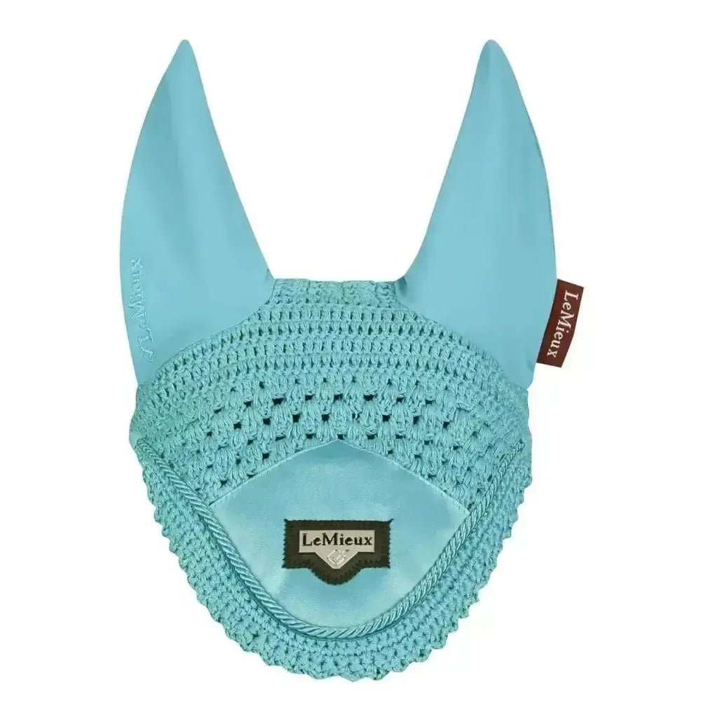 Lemieux Loire Fly Hoods Azure-Horse Ear Bonnets-Lemieux-Medium-Horsey Shopping