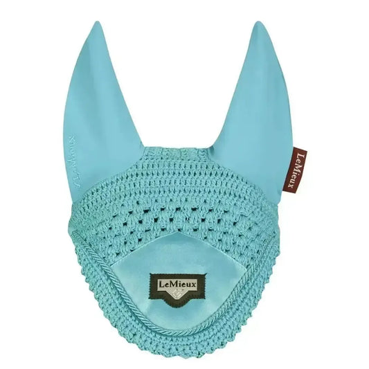 Lemieux Loire Fly Hoods Azure-Horse Ear Bonnets-Lemieux-Medium-Horsey Shopping