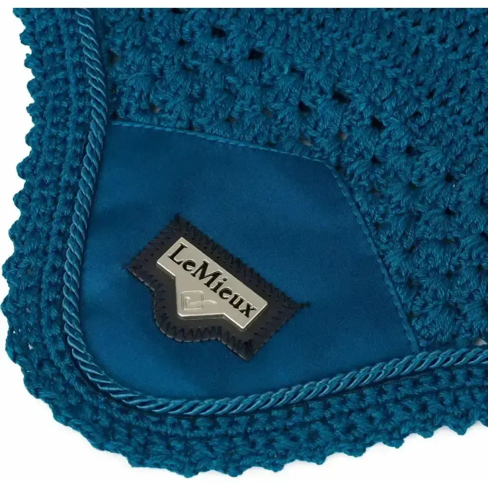 Lemieux Loire Satin Fly Hood Marine-Horse Ear Bonnets-Lemieux-X Large-Horsey Shopping
