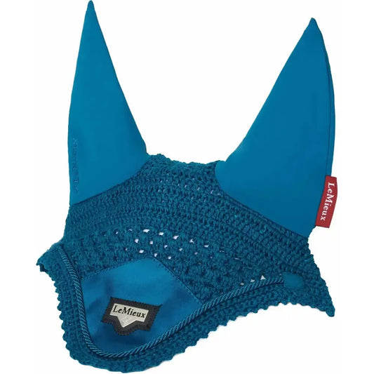 Lemieux Loire Satin Fly Hood Marine-Horse Ear Bonnets-Lemieux-X Large-Horsey Shopping