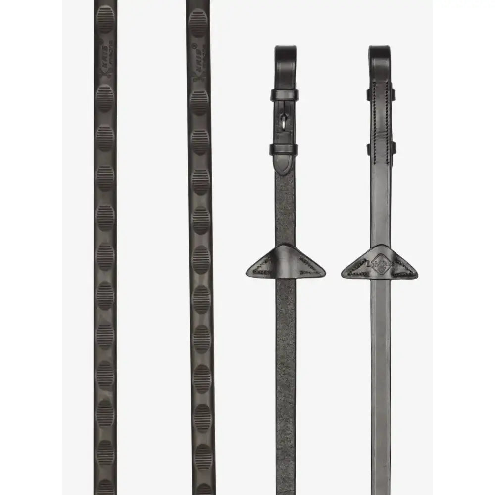 Lemieux Magna Grip Rubber Reins Havana/ Silver-Rubber Reins-Lemieux-Cob-Havana/Silver-Horsey Shopping