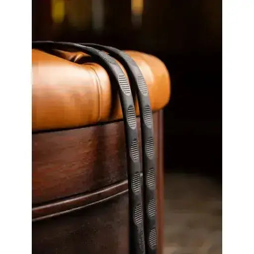 Lemieux Magna Grip Rubber Reins Havana/ Silver-Rubber Reins-Lemieux-Cob-Havana/Silver-Horsey Shopping