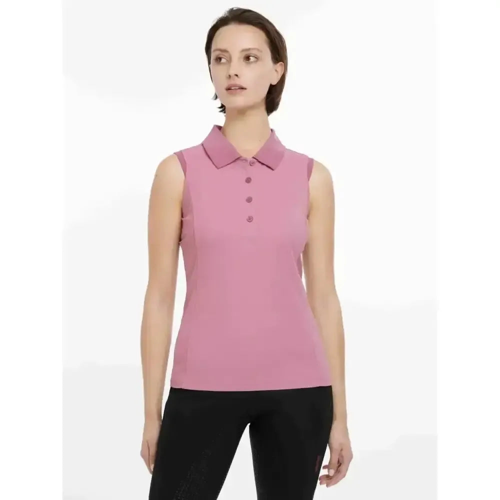 Lemieux Marissa Sleeveless Polo Peony-Polo Shirts-Lemieux-Peony-UK 6-Horsey Shopping