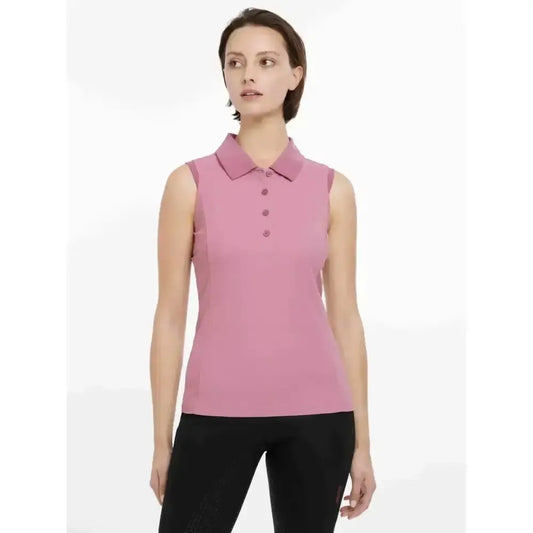 Lemieux Marissa Sleeveless Polo Peony-Polo Shirts-Lemieux-Peony-UK 6-Horsey Shopping