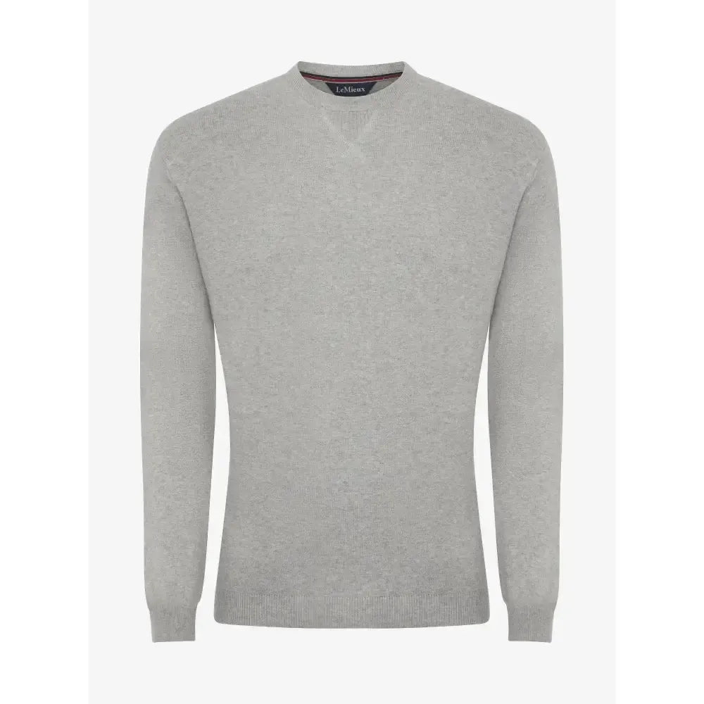 Lemieux Mens Knitted Round Neck Jumper Grey-Jumpers-Lemieux-X Small-Horsey Shopping