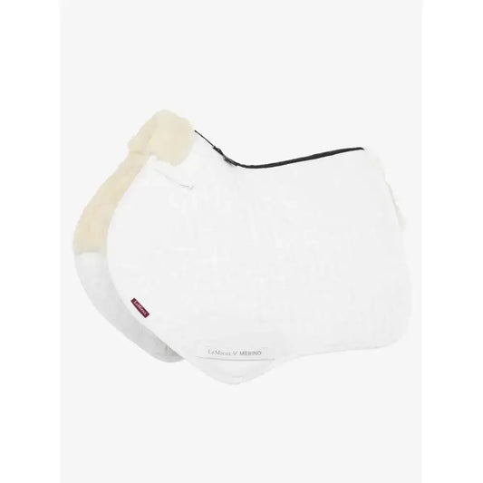 Lemieux Merino+ Half Lined Close Contact Square White/Natural-Saddle Pads-Lemieux-Medium-White/White-Horsey Shopping