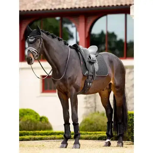 Lemieux Merino+ Half Lined Dressage Square Black/Black-Dressage Saddle Pads-Lemieux-Medium-Black/Black-Horsey Shopping