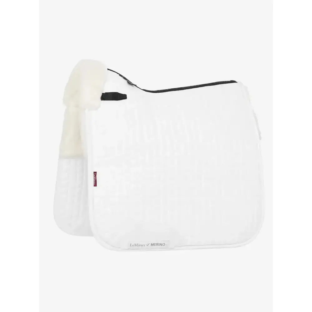Lemieux Merino+ Half Lined Dressage Square White/White-Dressage Saddle Pads-Lemieux-Medium-White/White-Horsey Shopping