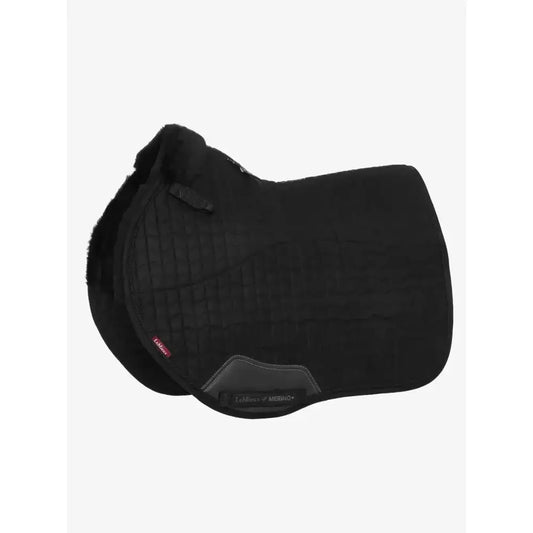 Lemieux Merino+ Half Lined Suede EuroJump Square Black/Black-Saddle Pads-Lemieux-Medium-Black/Black-Horsey Shopping