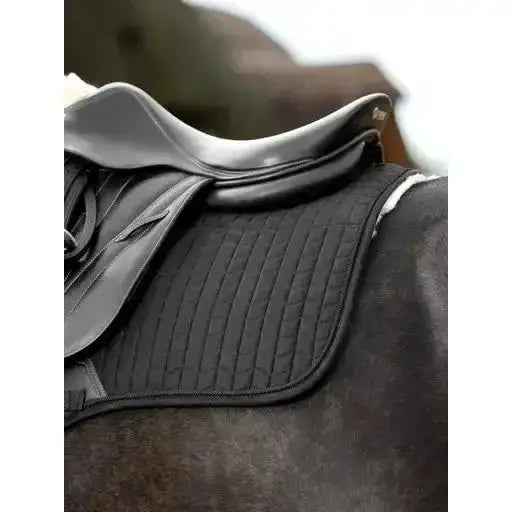 Lemieux Merino+ Half Lined Suede EuroJump Square Black/Natural-Saddle Pads-Lemieux-Medium-Black/Natural-Horsey Shopping