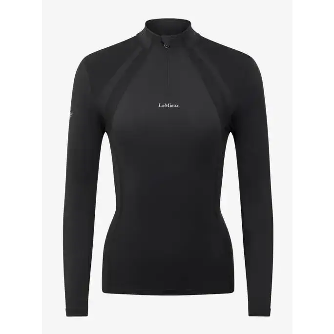 Lemieux Mia Mesh Long Sleeve Base Layer Black-Base Layers-Lemieux-UK 8-Black-Horsey Shopping