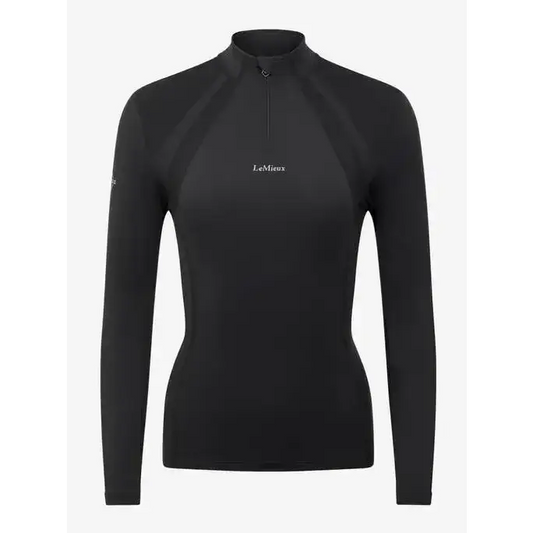 Lemieux Mia Mesh Long Sleeve Base Layer Black-Base Layers-Lemieux-UK 8-Black-Horsey Shopping