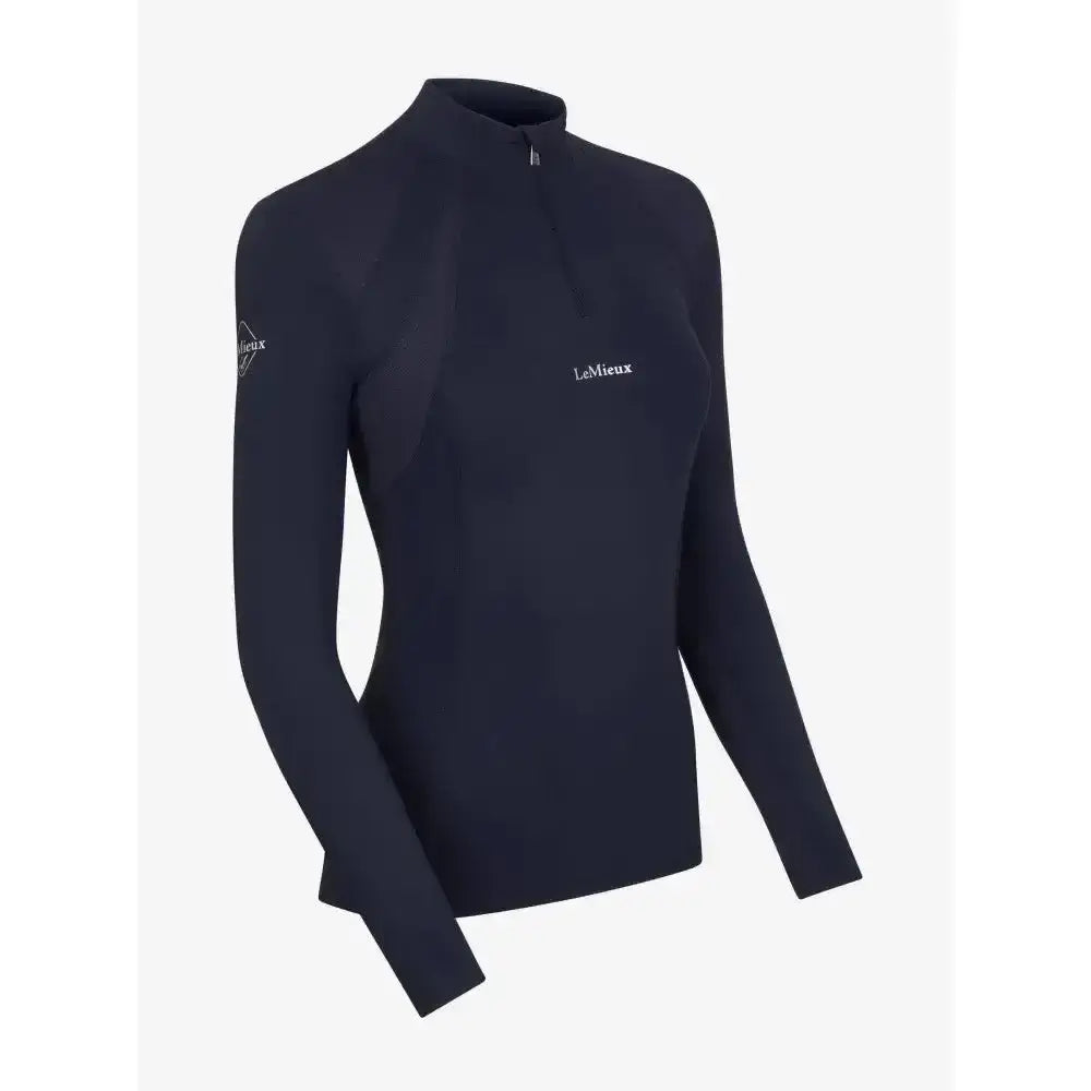 Lemieux Mia Mesh Long Sleeve Base Layer Navy-Base Layers-Lemieux-6-Horsey Shopping