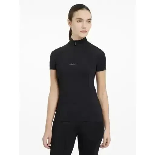 Lemieux Mia Mesh Short Sleeve Base Layer Black-Base Layers-Lemieux-Black-UK 6-Horsey Shopping