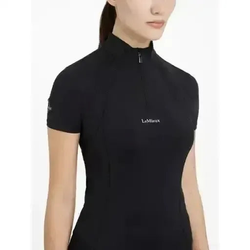 Lemieux Mia Mesh Short Sleeve Base Layer Black-Base Layers-Lemieux-Black-UK 6-Horsey Shopping