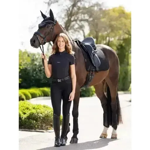 Lemieux Mia Mesh Short Sleeve Base Layer Black-Base Layers-Lemieux-Black-UK 6-Horsey Shopping