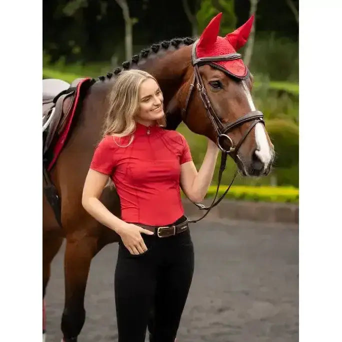 Lemieux Mia Mesh Short Sleeve Base Layer Chilli-Base Layers-Lemieux-UK 6-Chilli-Horsey Shopping