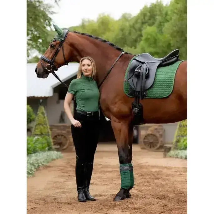 Lemieux Mia Mesh Short Sleeve Base Layer Hunter Green-Base Layers-Lemieux-UK 6-Hunter Green-Horsey Shopping