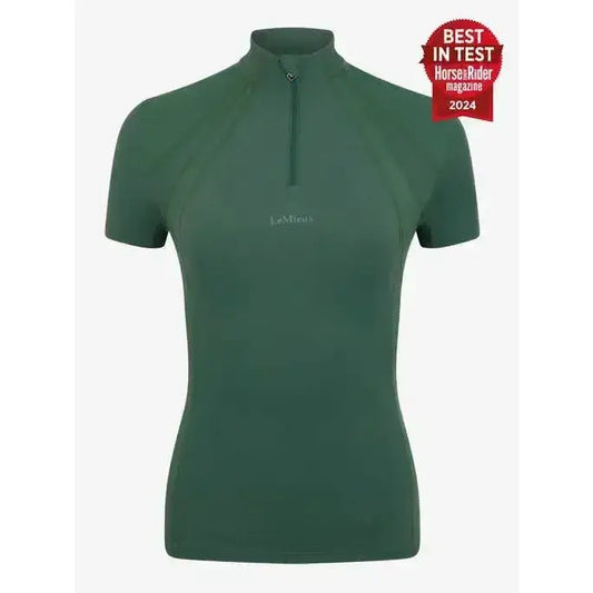 Lemieux Mia Mesh Short Sleeve Base Layer Hunter Green-Base Layers-Lemieux-UK 6-Hunter Green-Horsey Shopping