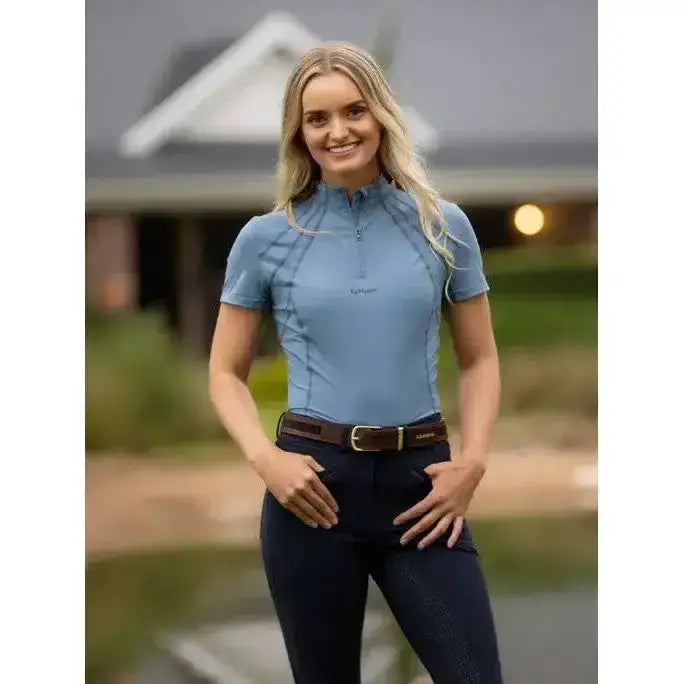Lemieux Mia Mesh Short Sleeve Base Layer Ice Blue-Base Layers-Lemieux-UK 6-Ice Blue-Horsey Shopping