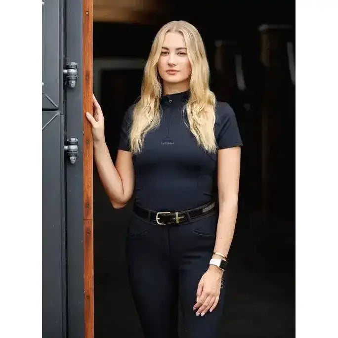 Lemieux Mia Mesh Short Sleeve Base Layer Navy-Base Layers-Lemieux-UK 6-Navy-Horsey Shopping
