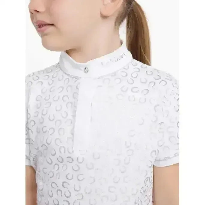 Lemieux Mini Bella Show Shirt White/Horseshoes-Show Shirts-Lemieux-White/Horseshoes-5-6 years-Horsey Shopping