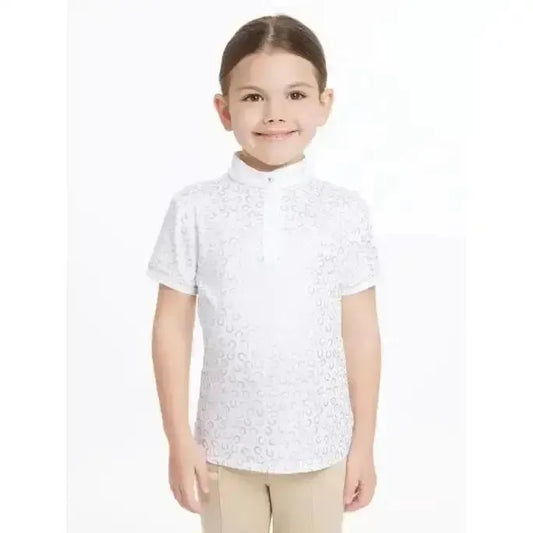 Lemieux Mini Bella Show Shirt White/Horseshoes-Show Shirts-Lemieux-White/Horseshoes-5-6 years-Horsey Shopping