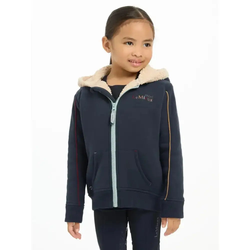 Lemieux Mini Charlie Lined Hoodie Navy-Hoodies-Lemieux-3-4 years-Navy-Horsey Shopping