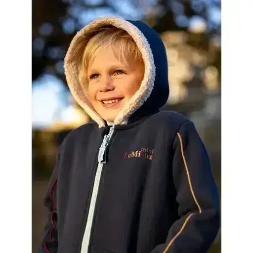 Lemieux Mini Charlie Lined Hoodie Navy-Hoodies-Lemieux-3-4 years-Navy-Horsey Shopping