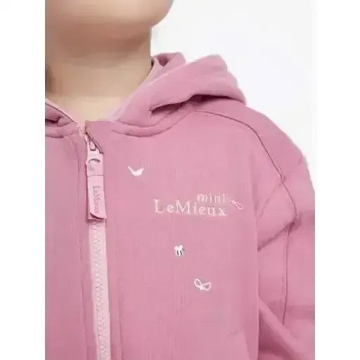 Lemieux Mini Charlie Zip Through Peony-Hoodies-Lemieux-Peony-3-4 years-Horsey Shopping