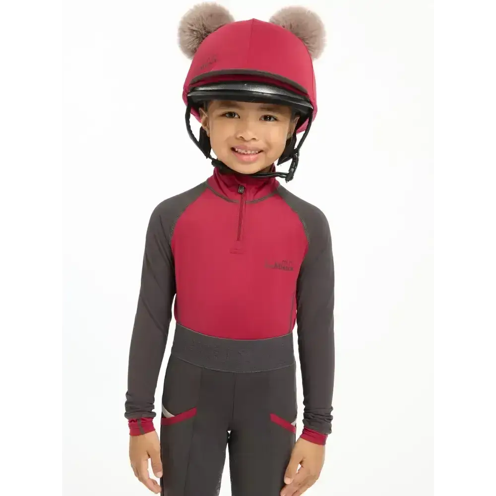 Lemieux Mini Double Pom Hat Silk Ember-Hat Silks-Lemieux-Ember-Horsey Shopping