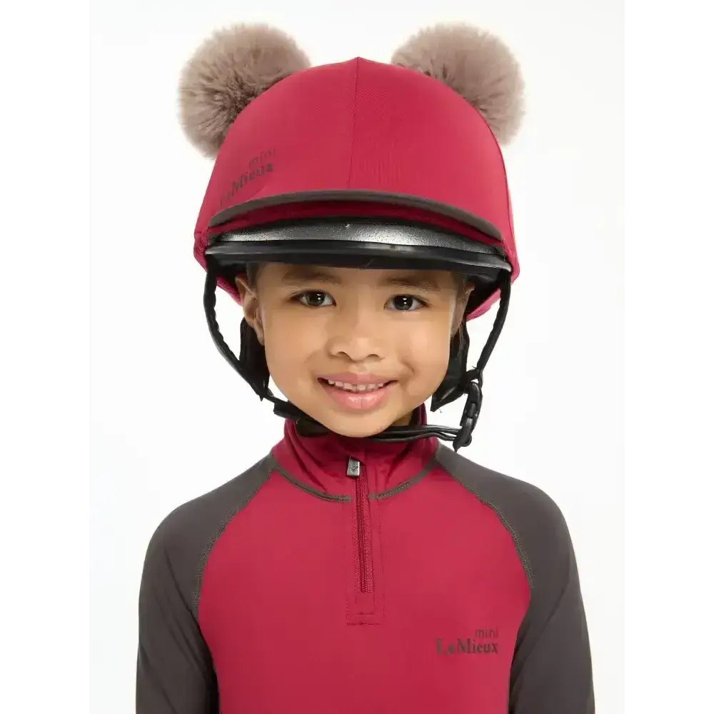 Lemieux Mini Double Pom Hat Silk Ember-Hat Silks-Lemieux-Ember-Horsey Shopping