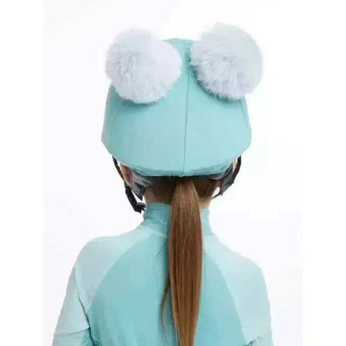 Lemieux Mini Double Pom Hat Silk Lagoon-Hat Silks-Lemieux-Lagoon-One Size-Horsey Shopping