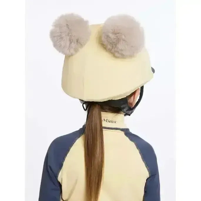 Lemieux Mini Double Pom Hat Silk Mimosa-Hat Silks-Lemieux-Mimosa-One Size-Horsey Shopping