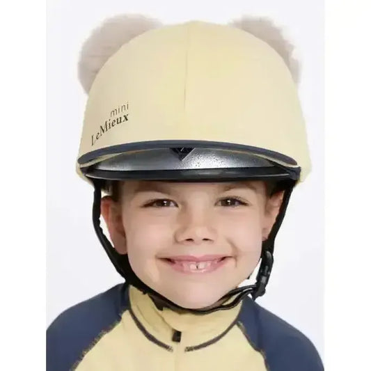Lemieux Mini Double Pom Hat Silk Mimosa-Hat Silks-Lemieux-Mimosa-One Size-Horsey Shopping