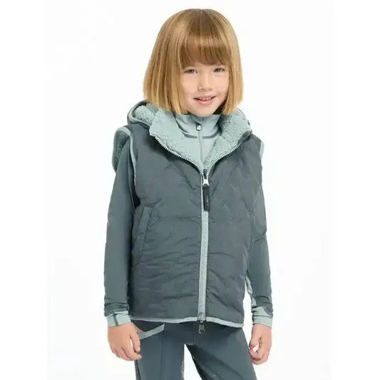 Lemieux Mini Elsie Reversible Gilet Petrol-Gilets & Bodywarmers-Lemieux-3-4 years-Petrol-Horsey Shopping