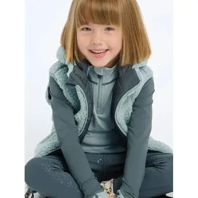 Lemieux Mini Elsie Reversible Gilet Petrol-Gilets & Bodywarmers-Lemieux-3-4 years-Petrol-Horsey Shopping