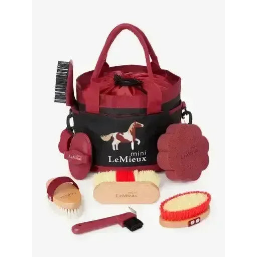 Lemieux Mini Grooming Set Red-Grooming Kits-Lemieux-Red-One Size-Horsey Shopping
